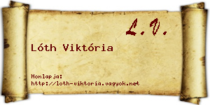 Lóth Viktória névjegykártya