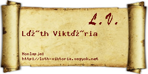 Lóth Viktória névjegykártya